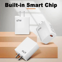 Bộ sạc USB, 67W, Sạc nhanh 3.0, Bộ sạc sạc nhanh điện thoại, Bộ Chuyển Đổi tường, Tương thích với Sa