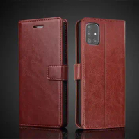 Card Holder Cover Case for Samsung Galaxy A51 /Galaxy A51 5G Pu Leather Flip Cover Retro Wallet Phone Case Business Fundas Coque