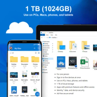 1TB Cloud Storage Upgrade For OneDrive Computers, Notebooks, Tablets, Phones Support multi-platform use