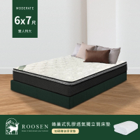 【ROOSEN 鹿森】台灣製造 蜂巢式防蹣乳膠獨立筒床墊 雙人6X7尺(ISO認證大廠/支撐耐用/透氣釋壓/10年保固)