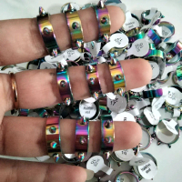 Cincin Duri Pelangi Dan duri Hitam isi 1 pcs Titanium | Cincin Metal Anak dan Dewasa