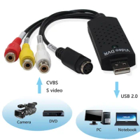 USB 2.0 Video Capture Card Adapter Easy to Cap TV DVD Audio Capture Card USB Video Capture for Windows 10/8/7/XP Capture Video