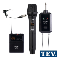 TEV UHF雙頻攜帶式無線麥克風（一手一領夾）TR102L