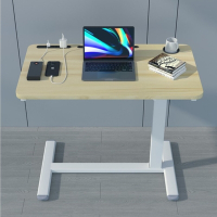 MGSHOP 多功能升降桌 側邊桌 床邊桌 抽屜床邊桌(手搖升降桌 80x40cm)