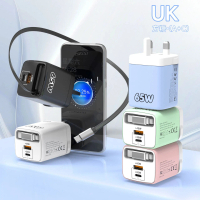Best-selling PKG retractable cable 65W super fast charging USB-C mobile phone charger, globally comp