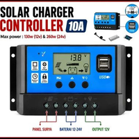 Solar Charger Controller 10A LCD LED Display Solar PWM USB Solar Panel Charger