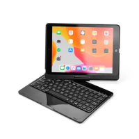 Wireless Bluetooth Keyboard Cover for ipad air1 2‘’ Aluminum light-emitting new ipad9.7 pro9.7‘’alloy rotary keyboard case