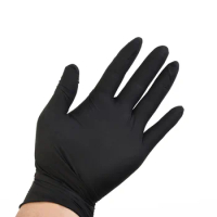 20 Pcs Nitrile Black Disposable Gloves For Kitchen Tatto Household Cleaning Washing Dish Gloves PVC Latex-free Oil-proof