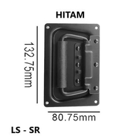 Handle Hardcase Box Tempel Sedang - Pegangan Hendel Tempel Harkes Besi LS - SR HITAM LS - SR