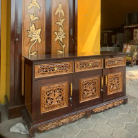 Bufet TV Palembang Bufet Ukir Kayu Jati Jepara Meja TV Ukir dengan Desain Elegan dan Kualitas Terbai