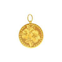 916 Gold Hibiscus Pendant Design [Syiling Coin Design]