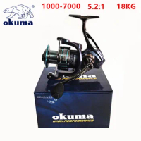 OKUMA Fishing Reel Metal Wire Cup 18KG Maximum Resistance 5.2:1 Rotating Reel Fresh Water Mixing Salt Water 1000-7000