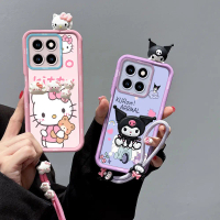 เคสโทรศัพท์, สำหรับ Honor X8B, ซิลิโคนสุดหรู, กันกระแทก, พร้อมเชือกมือ, เข้ากันได้กับ HonorX8b LLY-L