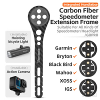 WEST BIKING Carbon Aero Handlebar Multifunctional Computer Holder For Wahoo Garmin Bryton Road Bike GPS Flashlight Mount Adapter