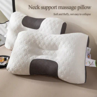Cervical Orthopedic Neck Pillow To Help Sleep Ergonomic Latex SPA Massage Pillow No Collapse Household Neck Guard Pillow Core