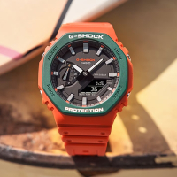 CASIO卡西歐 G-SHOCK 農家橡樹 八角形雙色雙顯錶 GA-2110SC-4A 橘綠 對比色