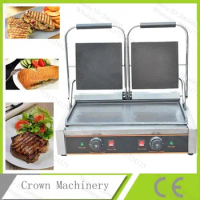 Commercial Panini Grill; Electric Panini Press Machine; Stainless Steel Sandwich Maker; Double Panini Machine