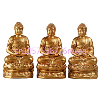 Buddha Sitting Statue, Buddha Statue, Home Ceramic Ornaments, Golden Three Treasures