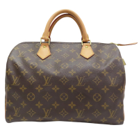 【二手名牌BRAND OFF】LOUIS VUITTON 路易威登 棕色 原花 PVC塗層帆布 Speedy 30 手提包 M41526