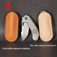 1PC Vegetable Tanned Leather Cowhide Knife Cover EDC Multifunction Scabbard Lighter Case Swiss Army Knife Protective Case
