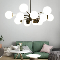 Nordic creative living room chandelier magic bean molecular lamp atmosphere bedroom modern simple household light luxury hall ma