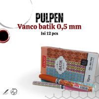 1 Pack Pulpen Gel Batik Vanco - Pulpen Gel 0,5 mm Isi 12 Pcs 1 Lusin