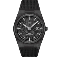 【TISSOT 天梭】PRX Powermatic 80 鍛造碳 機械錶 男錶 手錶(T1379079720100)