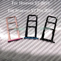 For Huawei Y7 2019 / For Huawei Y7 Prime 2019 / Y7 Pro 2019 Sim Tray Micro SD Card Holder Slot Parts Sim Card Adapter