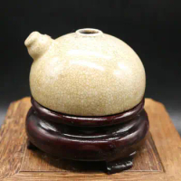 Chinese Song Ge Kiln Cracked Porcelain Jar Pot Brush Washer 2.80 inch Mini Vase