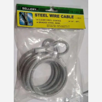 Tarikan Kendaraan Diameter 6 mm x 1.8 Meter Tali Besi Sling Darurat Mobil Kunci Gembok Sepeda Motor