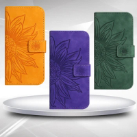 Sunflower Leather Wallet Phone Case on for iPhone 14 Plus 14Pro Coque iPhone13 13 12 11 Pro Max iPhon 7 8 X XS XR SE Cases Cover