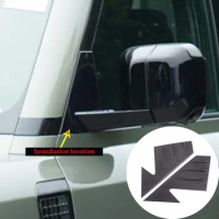 For Land Rover Defender 90 110 2020 -23 Car Rearview Mirror Side Triangle Spoiler Trim Cover Sticker Real Carbon Fiber Accessory