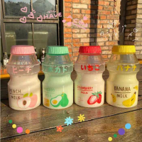 500ml / 480ml Plastic Water Bottle Tour Drinking Bottles Shaker Yakult Shape Cute Kawaii Milk Carton For Travel
