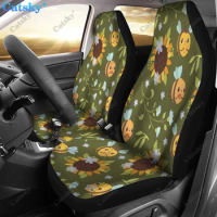 Sunflowers Pattern Print Universal Car Seat Covers Fit for Cars Trucks SUV or Van Auto Seat Cover Protector 2 PCS