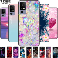 Phone Cover For TCL 40R 5G Case Silicone Lovely Black Bumper Soft TPU Coque for TCL 40 R 5G T771K Funda for TCL40R Protector