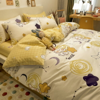 全棉純棉學生宿舍三件套四件套兒童卡通床單被套被罩單人床上用品