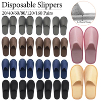 20-160 Pairs Disposable Slipper for Guest Non Slip House Slipper Washable Reusable Hotel Slipper Wedding Spa Portable Slipper