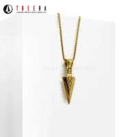 Titanium Kalung Pria Triangle Gold Asli Keren Anti Karat