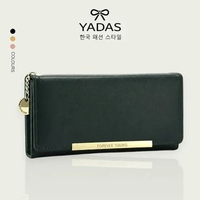 YADAS Dompet Lipat Panjang Wanita Korean Style 3 Ruang Black