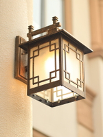 戶外壁燈防水太陽能免接線墻燈新中式過道陽臺室外人體感應庭院燈