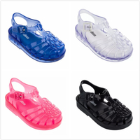 รองเท้าแตะเด็ก Melissa 2024 รองเท้าเจลลี่เป่าโถวเด็กใหม่รองเท้ากลวงโรมันรองเท้าชายหาดเด็กระบายอากาศ ~