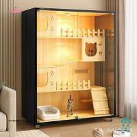 貓別墅貓籠傢用室內貓屋貓咪貓窩貓房寵物貓貓櫃雙層實木隔音透明