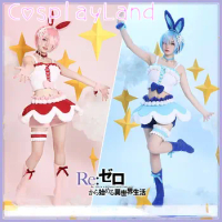 Rem/Ram Cosplay Anime Re Zero Cosplay Women Re Zero Cosplay Costume Re Zero Rem Ram Cute Rabbit Cosplay Costume Sexy Suit