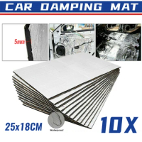 10pcs 25cm*18cm Sound Deadener Heat Insulation Mat Car Van Sound Proofing Deadening Insulation Car Hood Insulation