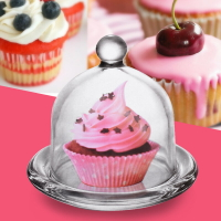 防塵蛋糕盅水果零食盤冰激凌糖果碗餐廳蛋糕店玻璃罩櫥窗陳列擺件