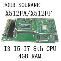 For ASUS VIVOBOOK 15 X512FA X512FF Laptop Motherboard With I3 I5 I7 8th CPU and 4GB RAM mainboard