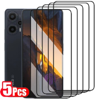 5PCS Full-Screen Tempered Glass for POCO F5 X5 X3 X4 F2 M3 M4 Pro 5G Screen Protectors for POCO M5S M5 C40 F3 F4 GT X3 NFC Glass