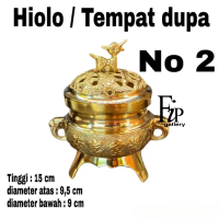 Hiolo Tempat Dupa Buhur Kemenyan Bokor Hio Lo Kuningan Ada Tutup 02