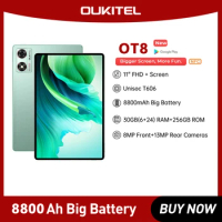 Oukitel OT8 11 Inch 4G Tablet FHD+ Display 6GB RAM 256GB ROM 8800mAh Android 13 Tablets 13MP Rear Camera Tablet Pad
