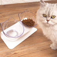 貓碗雙碗保護脊椎寵物狗盆狗碗貓盆貓食盆貓糧飯盆碗斜口碗貓碗架 交換禮物